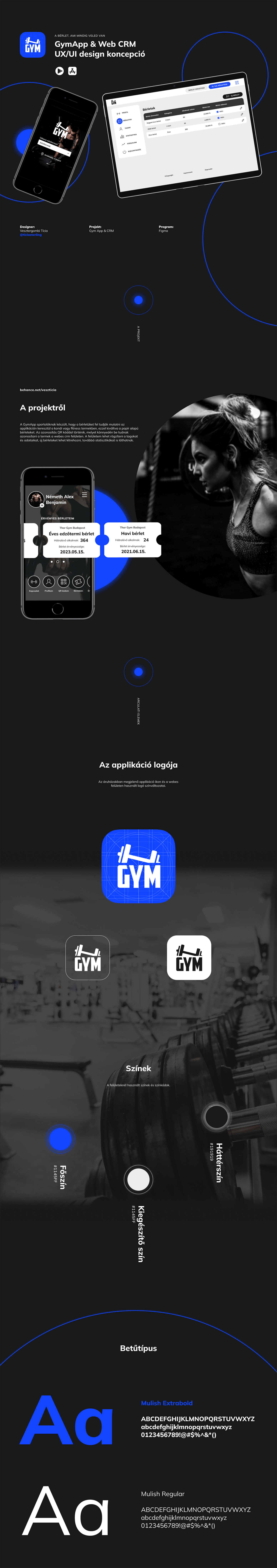 GymApp applikáció UI design