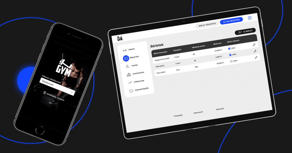 Gym applikáció UI design