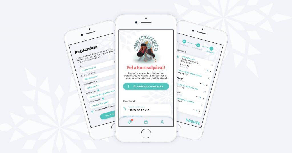 App UI design korcsolya pálya